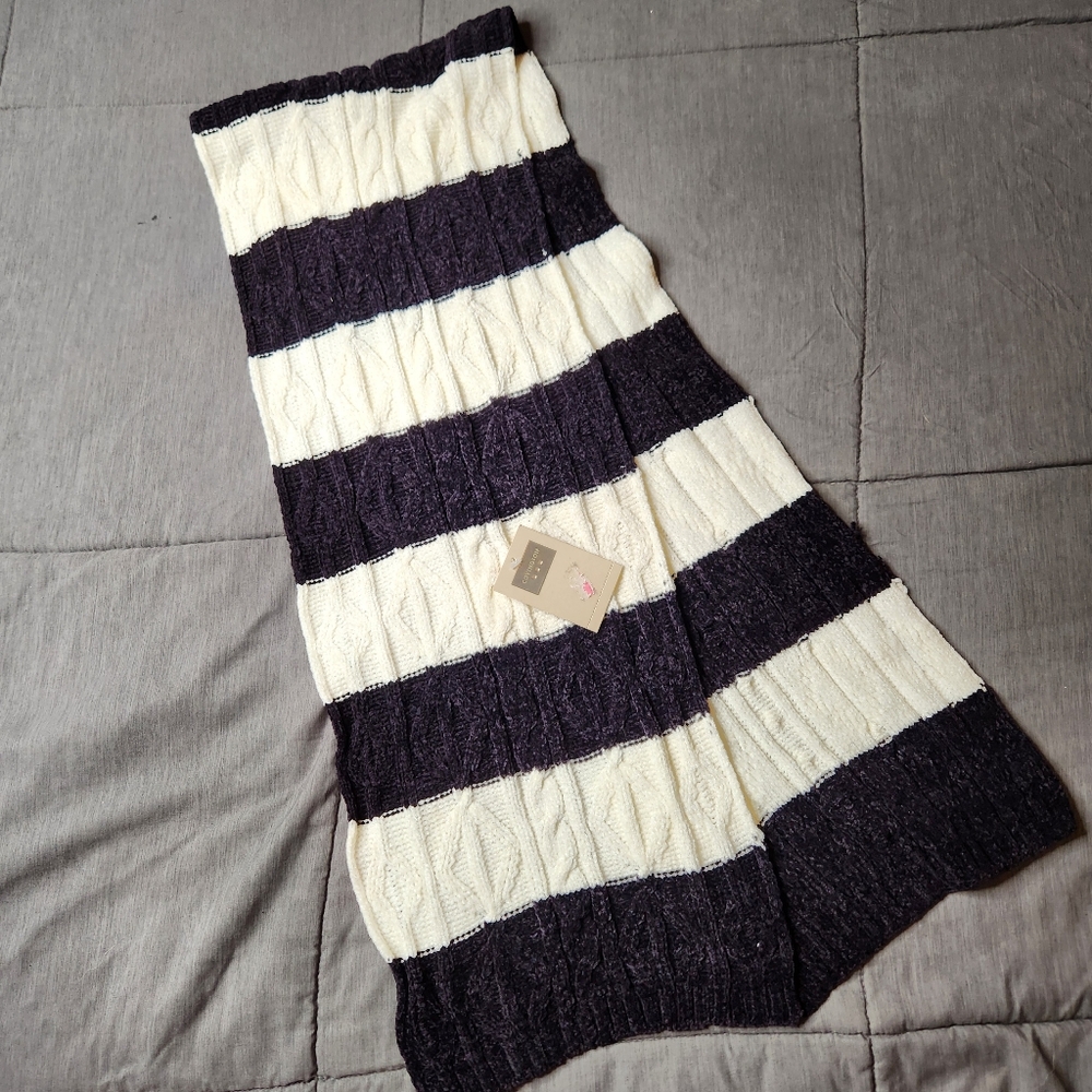 Covington Black and White Striped Scarf